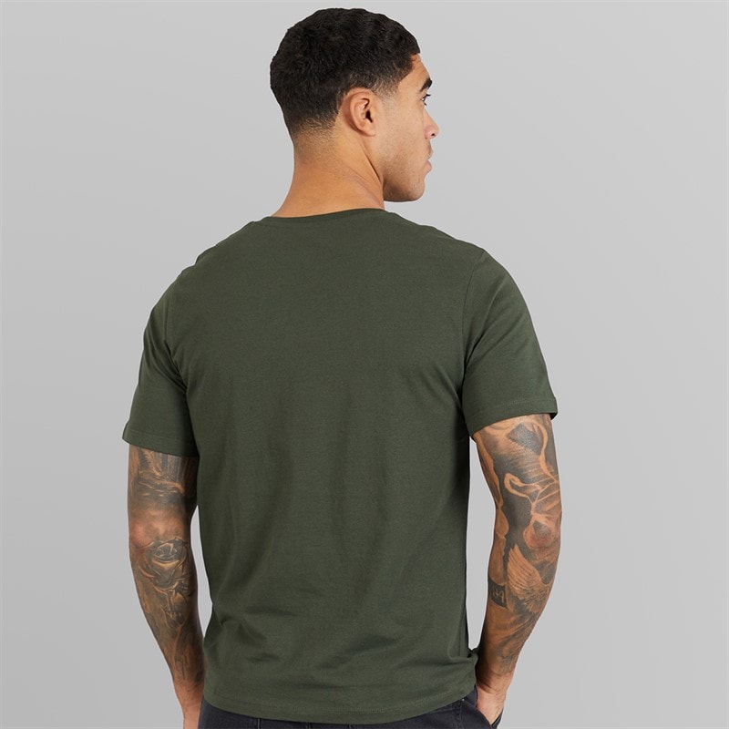 JACK & JONES Herre Brandy Fem Pak T shirts Sort/Hvid/Duffle Bag/Navy Blazer/Glazier Grey - Billede 3