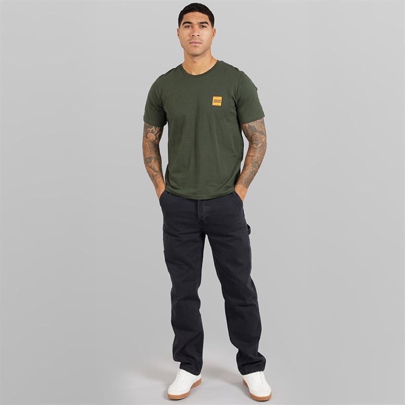 JACK & JONES Herre Brandy Fem Pak T shirts Sort/Hvid/Duffle Bag/Navy Blazer/Glazier Grey - Billede 4