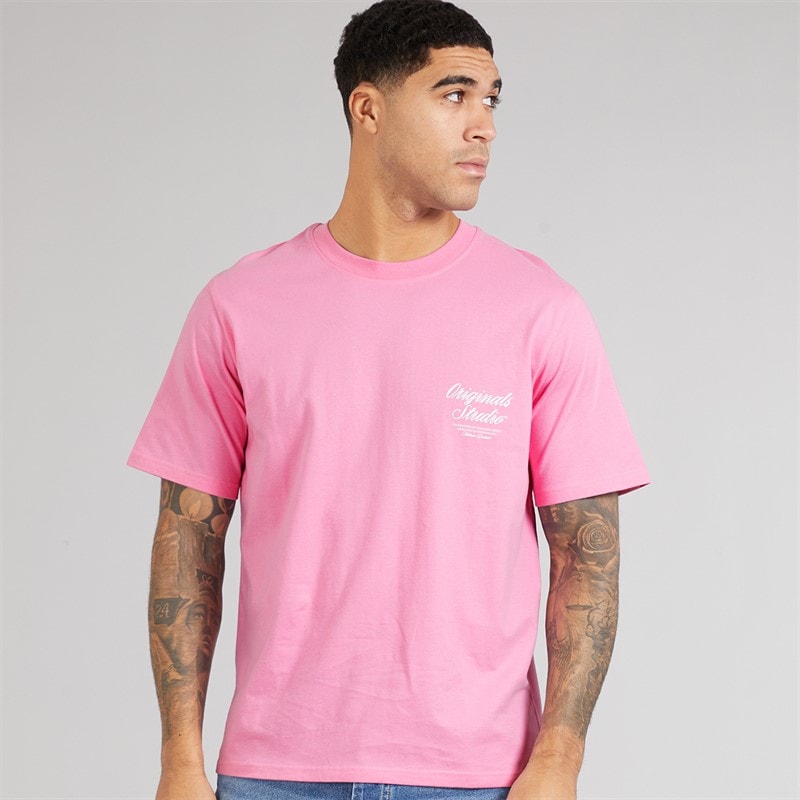 JACK & JONES Herre Norrebro Typo T-shirt Prismer Rosa - Billede 2