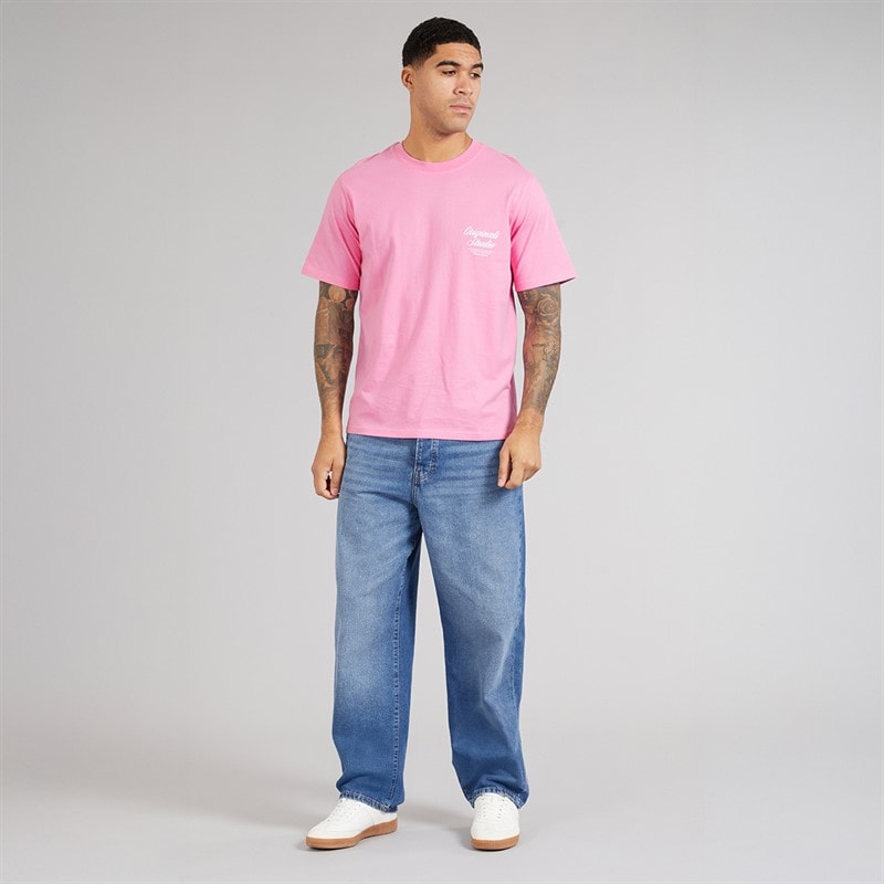 JACK & JONES Herre Norrebro Typo T-shirt Prismer Rosa - Billede 4