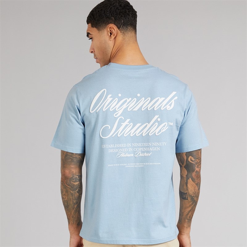 JACK & JONES Herre Norrebro Typo T-shirt Skyway - Billede 2