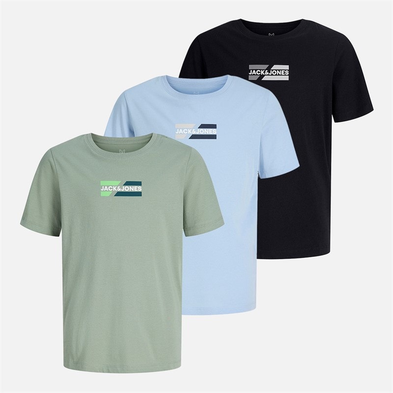 JACK & JONES Drenge Corp Tre Pak T shirts Cashmere Blue