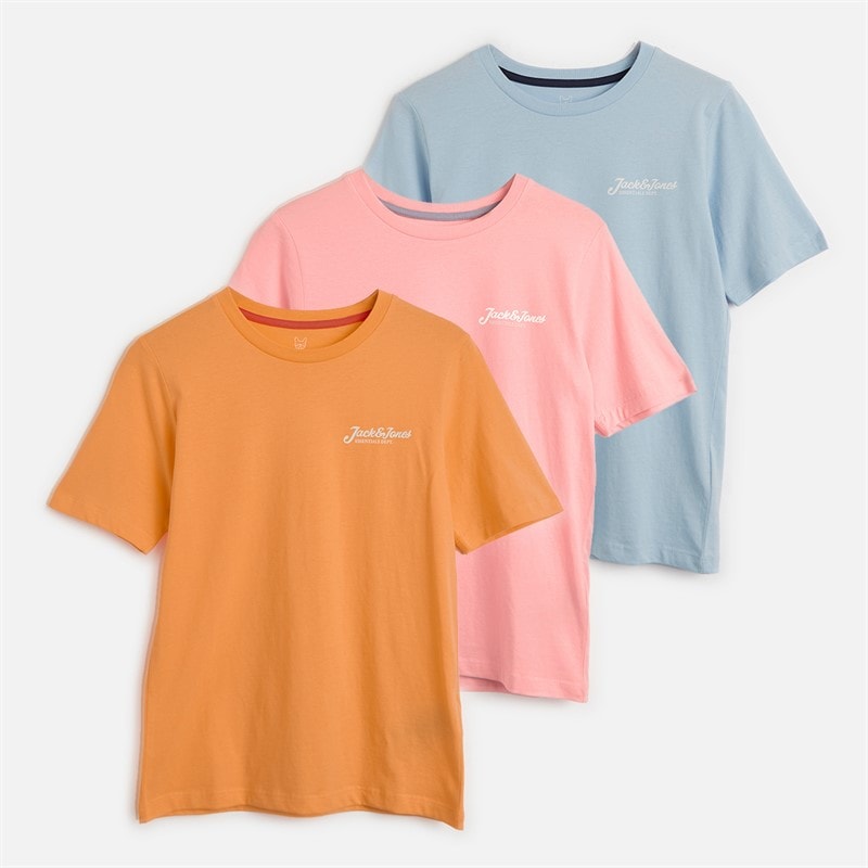 JACK & JONES Drenge Beau tre pak T-shirts Quartz Pink