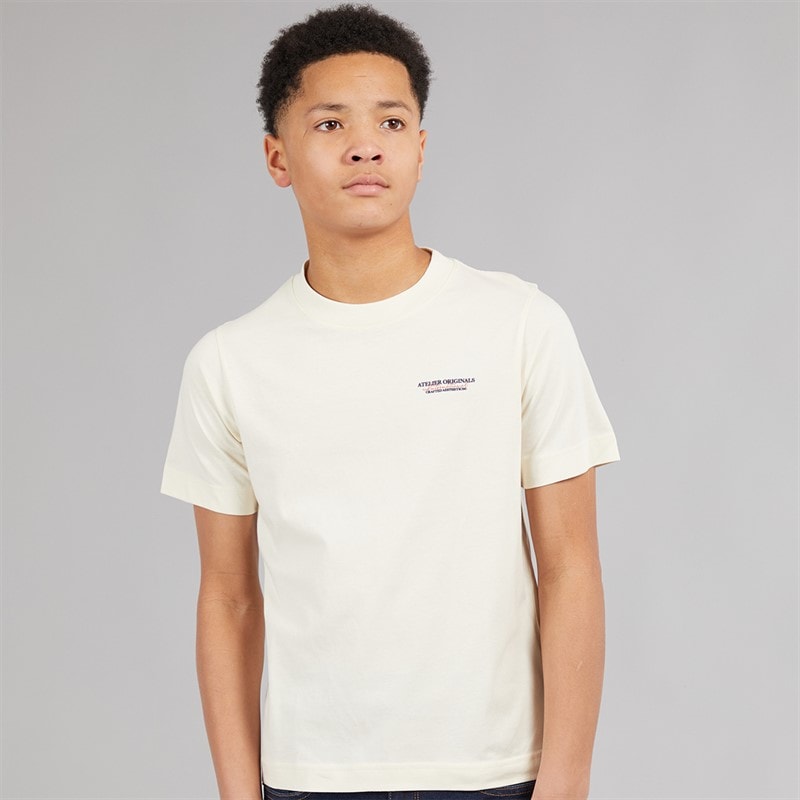 JACK & JONES Drenge Islington T-shirt Antique White - Billede 2