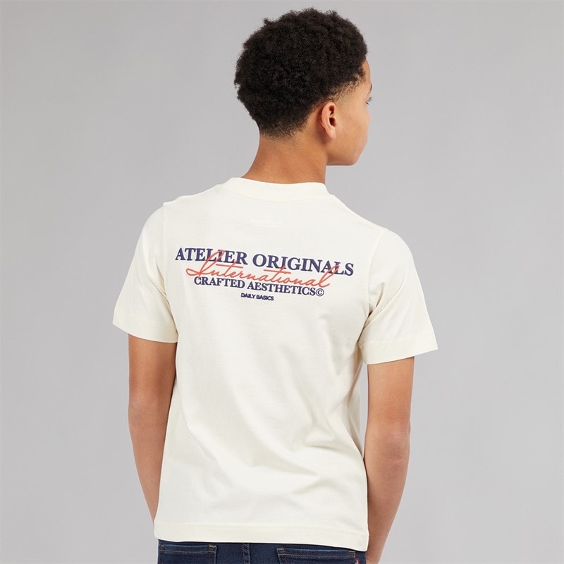 JACK & JONES Drenge Islington T-shirt Antique White - Billede 3