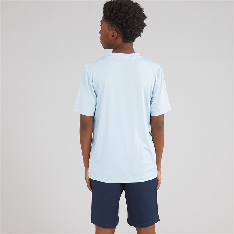 JACK & JONES Drenge Bjerg Tech T Shirt Og Shorts Sæt Cashmere Blue - Billede 2