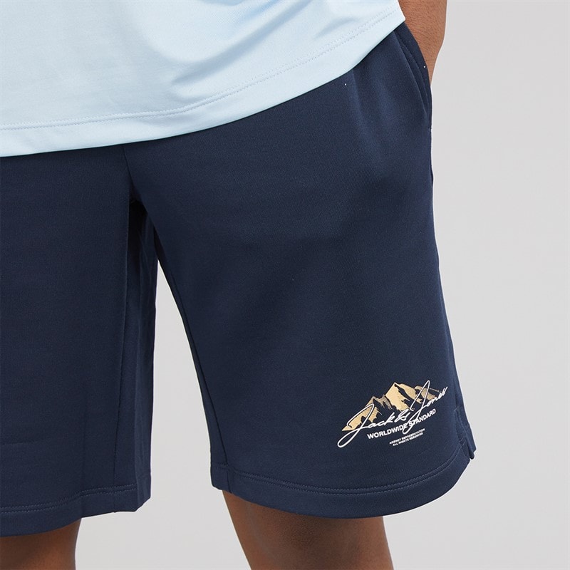 JACK & JONES Drenge Bjerg Tech T Shirt Og Shorts Sæt Cashmere Blue - Billede 5