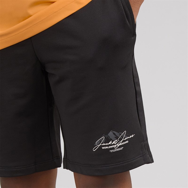 JACK & JONES Drenge Bjerg Tech T Shirt Og Shorts Sæt Peach Cobbler - Billede 5
