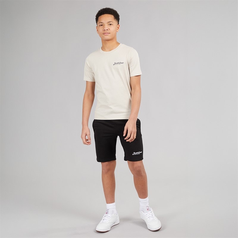 JACK & JONES Drenge Beau T Shirt Og Shorts Sæt Moonbeam - Billede 4