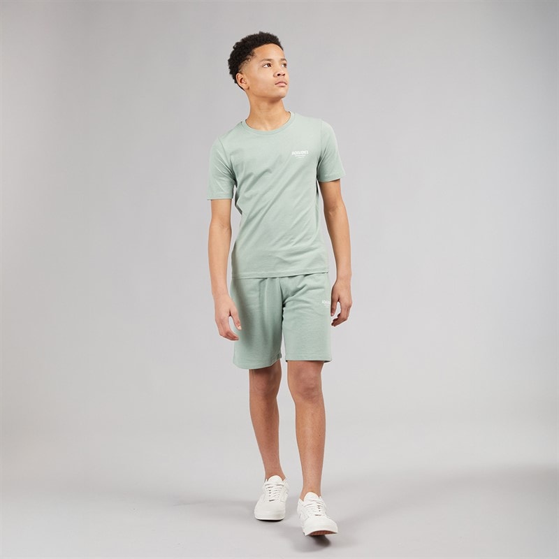 JACK & JONES Drenge Jeff Orion T shirt og Shorts Sæt Iceberg Green - Billede 4