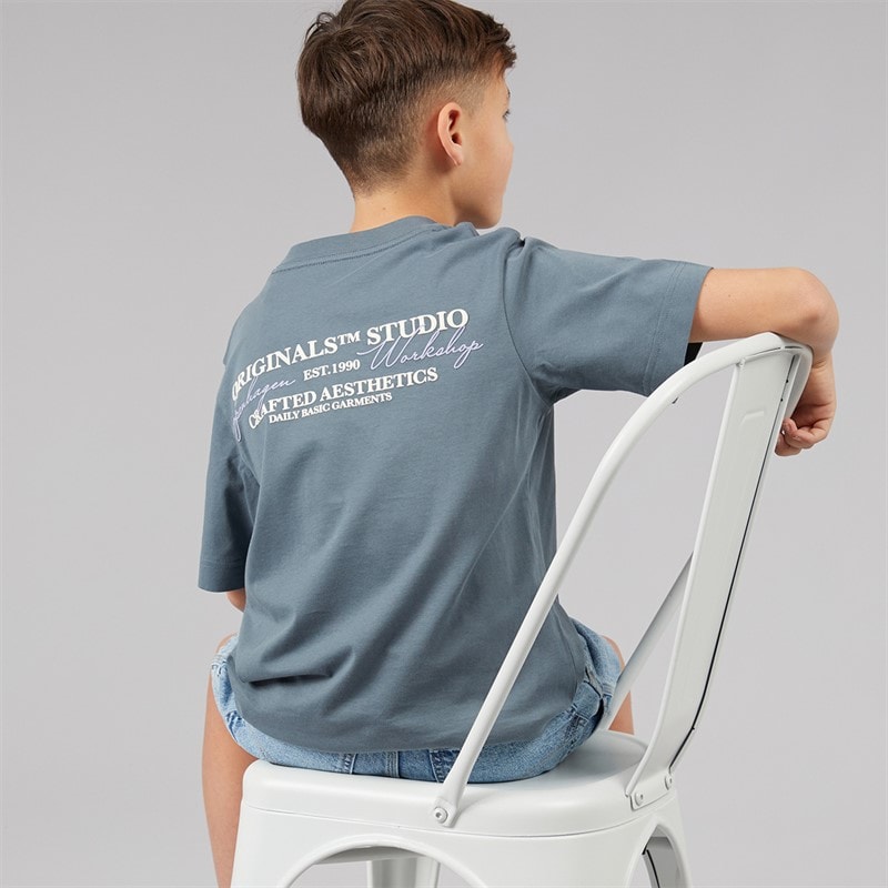 JACK & JONES Drenge Islington T-shirt Stormy Weather