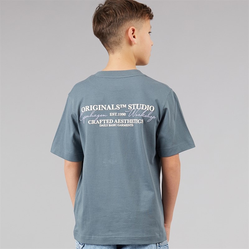 JACK & JONES Drenge Islington T-shirt Stormy Weather - Billede 3