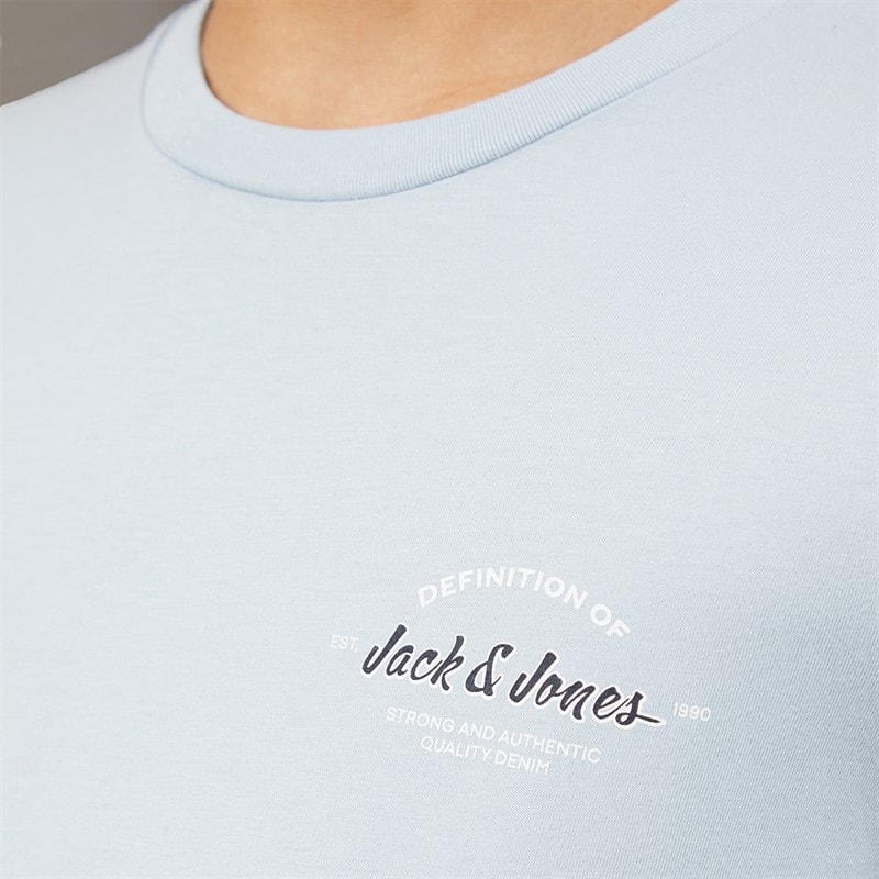 JACK & JONES Drenge Brandon T shirt Og Shorts Sæt Celestial Blue - Billede 3