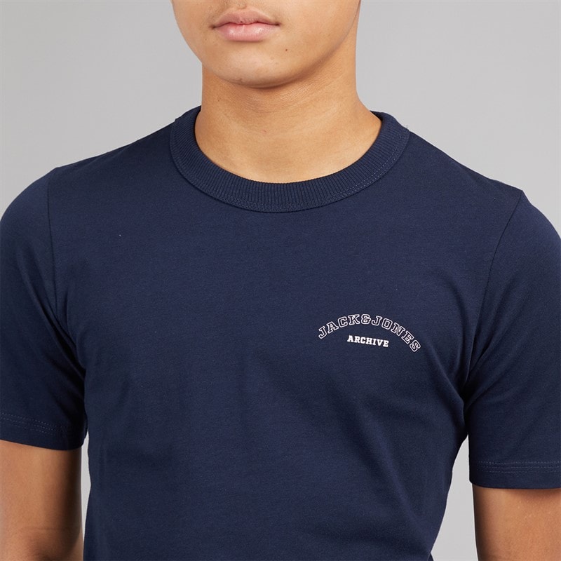 JACK & JONES Drenge college t-shirts og shorts sæt Navy Blazer - Billede 4