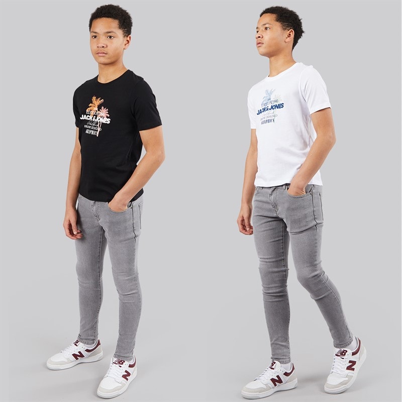 JACK & JONES Drenge Gradient To Pak T Shirts Sort - Billede 3