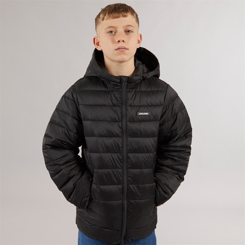 JACK & JONES Drenge Logan Puffer Jakke Sort - Billede 1