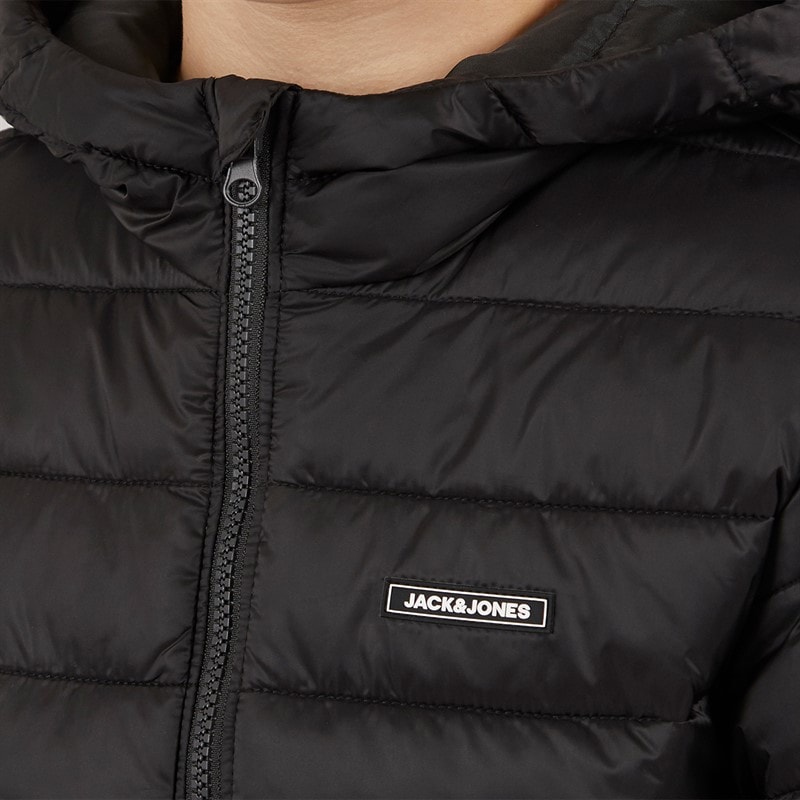 JACK & JONES Drenge Logan Puffer Jakke Sort - Billede 3