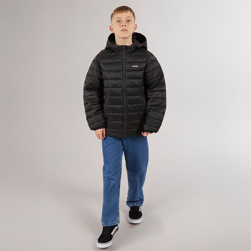 JACK & JONES Drenge Logan Puffer Jakke Sort - Billede 4