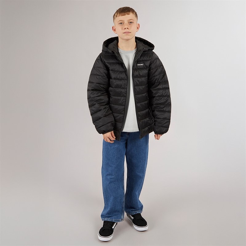 JACK & JONES Drenge Logan Puffer Jakke Sort - Billede 5