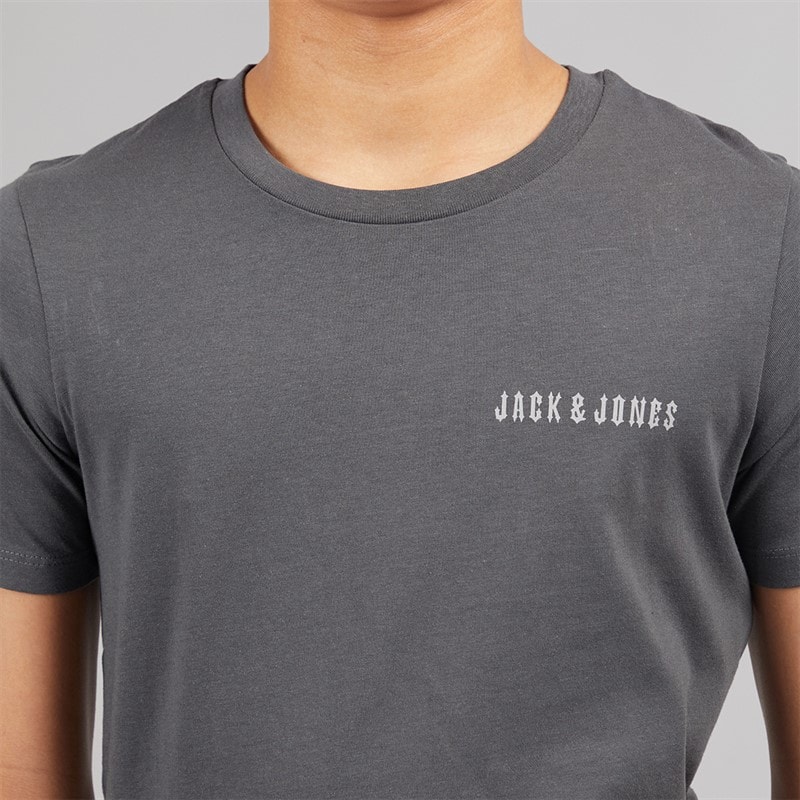 JACK & JONES Drenge Kai T-shirt Og Shorts Sæt Asphalt - Billede 3