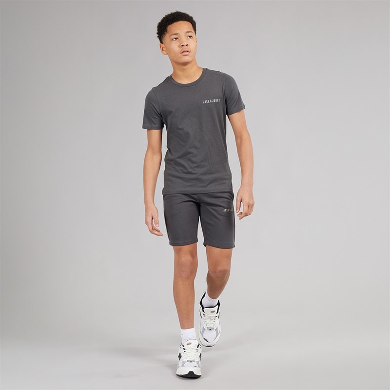 JACK & JONES Drenge Kai T-shirt Og Shorts Sæt Asphalt - Billede 4