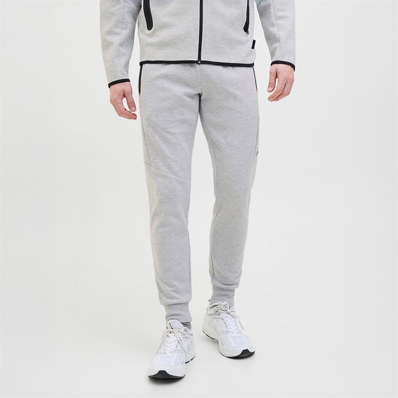 JACK & JONES Herre Fusion Joggers Light Grey Melange - Billede 1