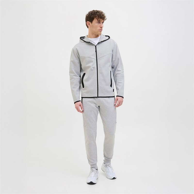 JACK & JONES Herre Fusion Joggers Light Grey Melange - Billede 4