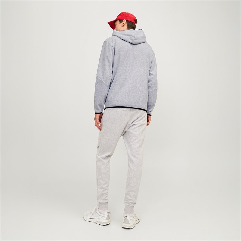JACK & JONES Herre Fusion Lynlås Hættetrøje Light Grey Melange - Billede 2