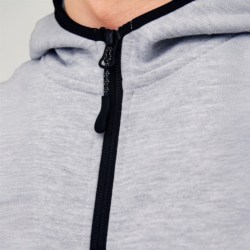 JACK & JONES Herre Fusion Lynlås Hættetrøje Light Grey Melange - Billede 3