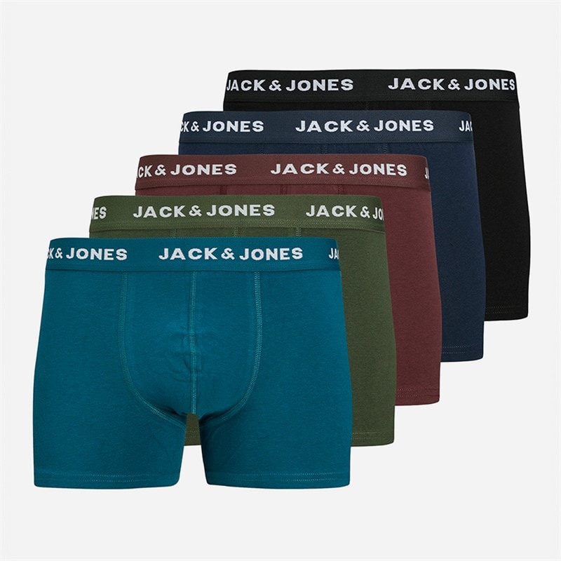 JACK & JONES Herre Fem Pak Jacteo Underbukser Multi - Billede 1