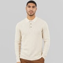 JACK & JONES Herre Cooper Strikket Langærmet Polo Shirt Silver Lining Twist
