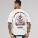 JACK & JONES Herre Maine Ryggtrykk T-skjorte Cloud Dancer