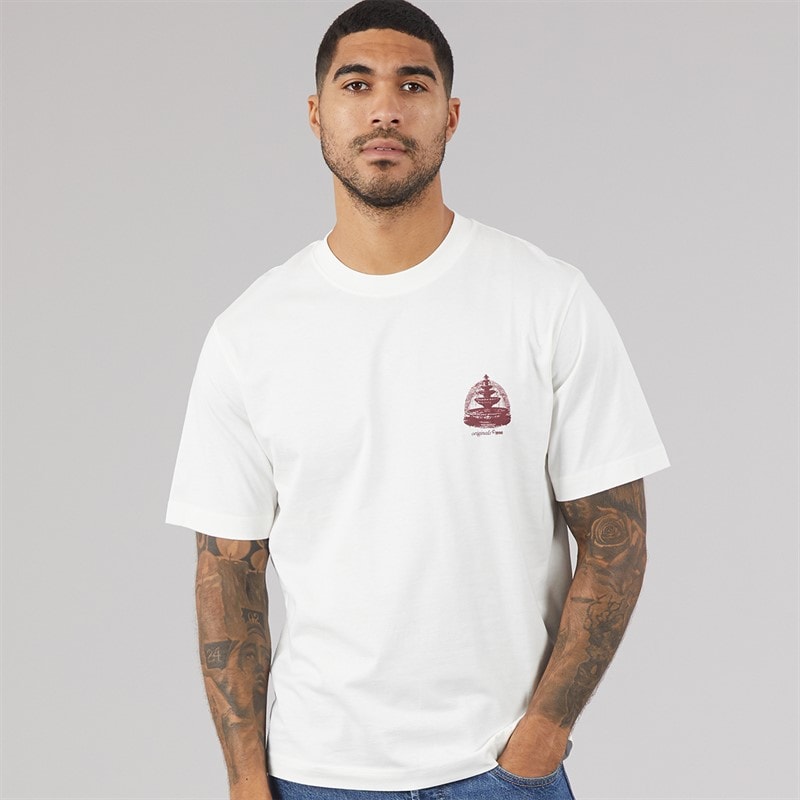 JACK & JONES Herre Maine Ryggtrykk T-skjorte Cloud Dancer - Billede 2