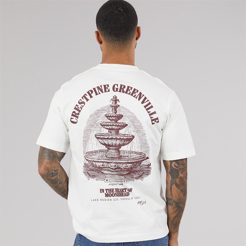 JACK & JONES Herre Maine Ryggtrykk T-skjorte Cloud Dancer - Billede 3