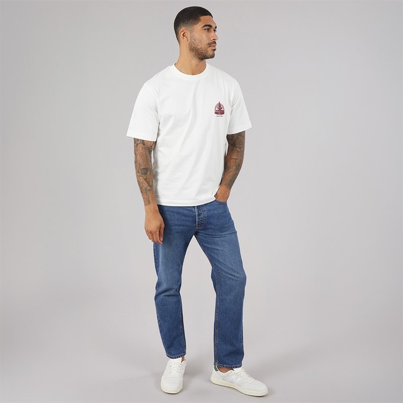 JACK & JONES Herre Maine Ryggtrykk T-skjorte Cloud Dancer - Billede 4