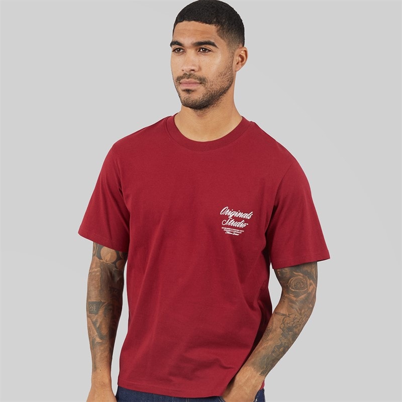 JACK & JONES Herre Norrebro T shirt Tibetan Red - Billede 2
