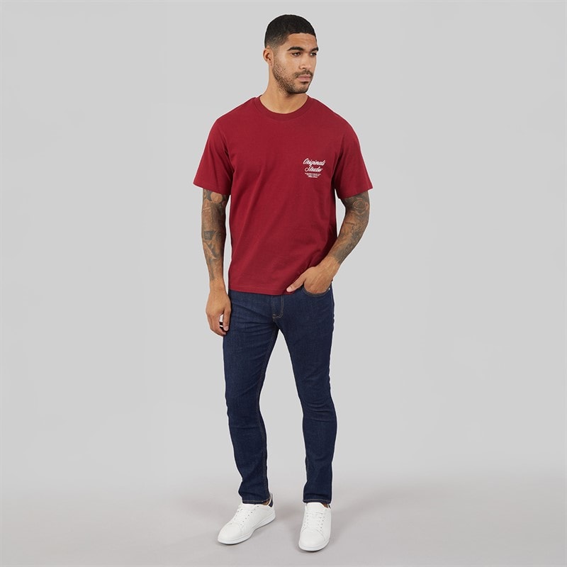 JACK & JONES Herre Norrebro T shirt Tibetan Red - Billede 4