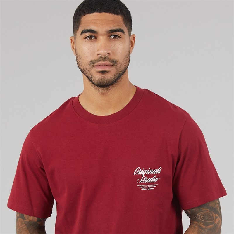 JACK & JONES Herre Norrebro T shirt Tibetan Red - Billede 5