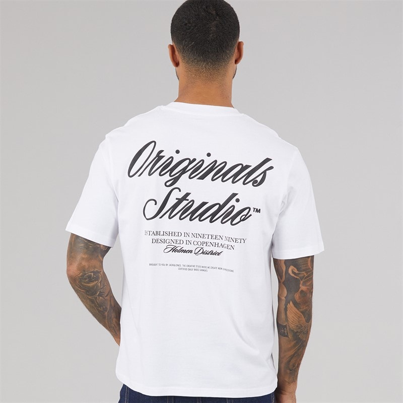 JACK & JONES Herre Norrebro T shirt Bright White - Billede 3