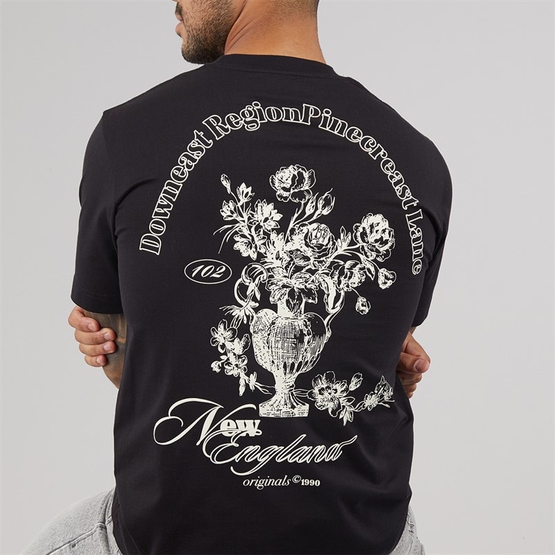 JACK & JONES Herre Maine Ryggtrykk T-skjorte Sort - Billede 5