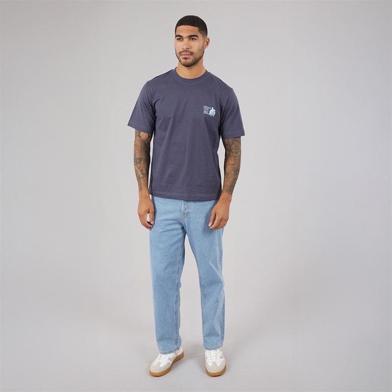 JACK & JONES Herre Maine Ryggtrykk T-skjorte Odyssey Grey - Billede 4