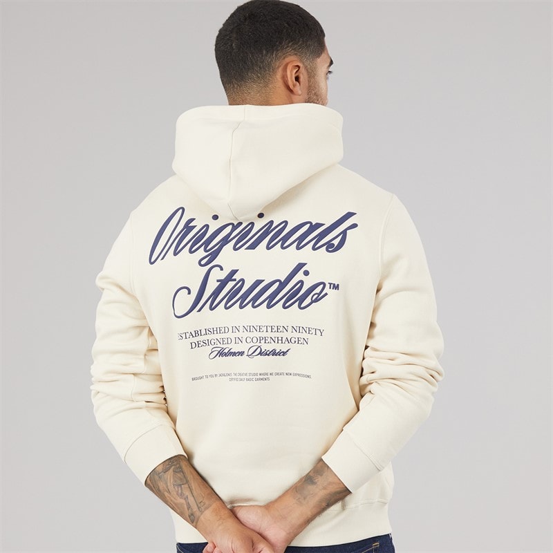 JACK & JONES Herre Norrebro Hættetrøje Antique White - Billede 1