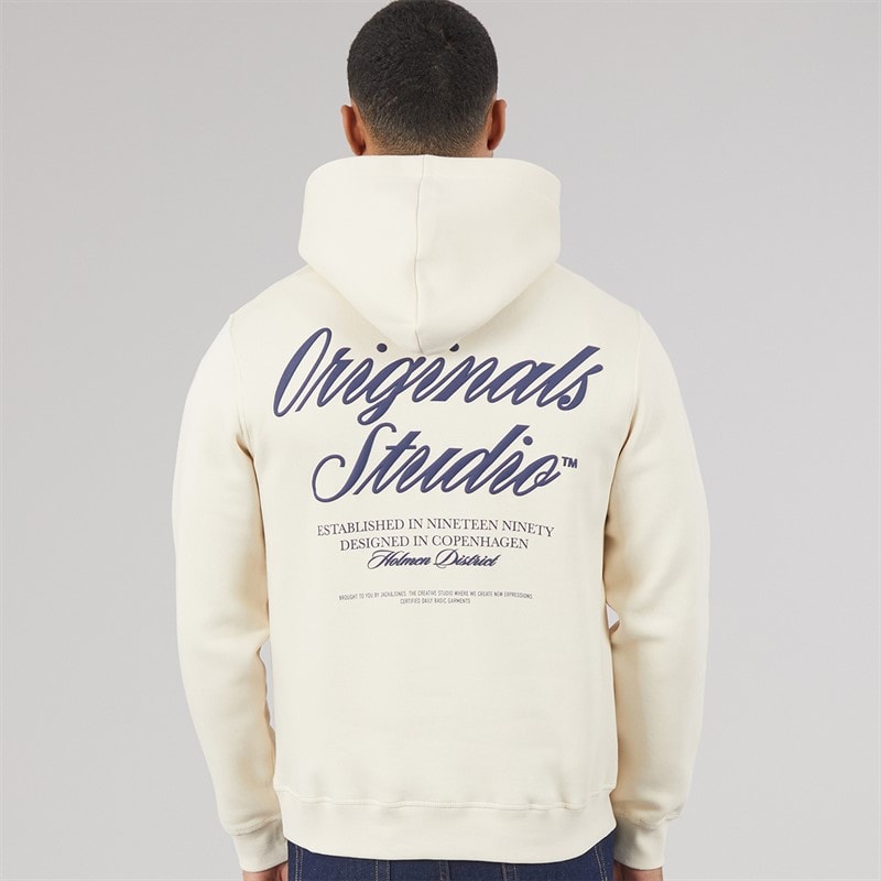JACK & JONES Herre Norrebro Hættetrøje Antique White - Billede 3