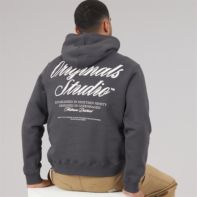 JACK & JONES Herre Norrebro Hættetrøje Asphalt - Billede 1