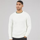 JACK & JONES Herre Strikket Sweater Med Paneler Cloud Dancer