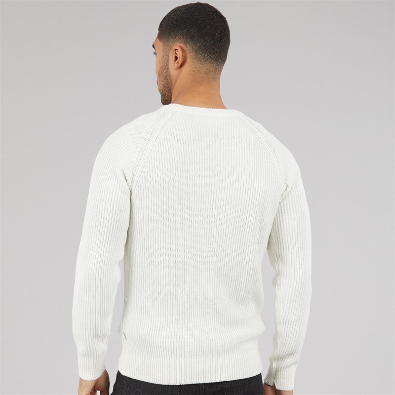 JACK & JONES Herre Strikket Sweater Med Paneler Cloud Dancer - Billede 2