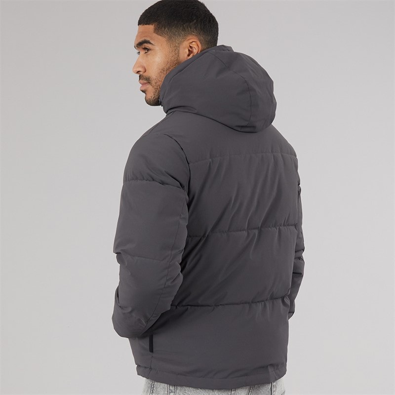 JACK & JONES Herre Surface Hætte Dunjakke Asphalt - Billede 2