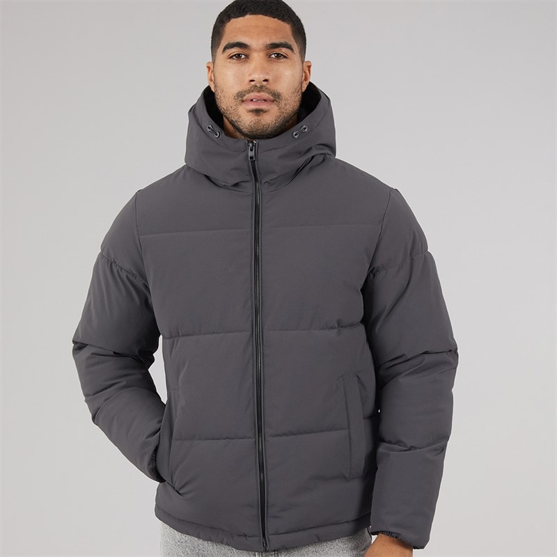 JACK & JONES Herre Surface Hætte Dunjakke Asphalt - Billede 3