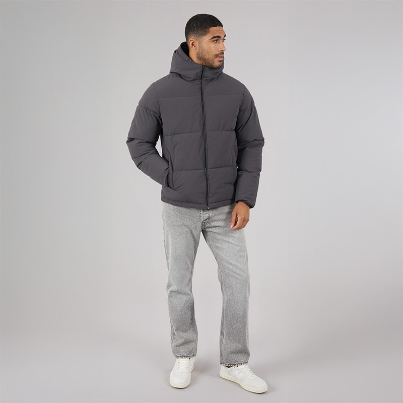JACK & JONES Herre Surface Hætte Dunjakke Asphalt - Billede 4