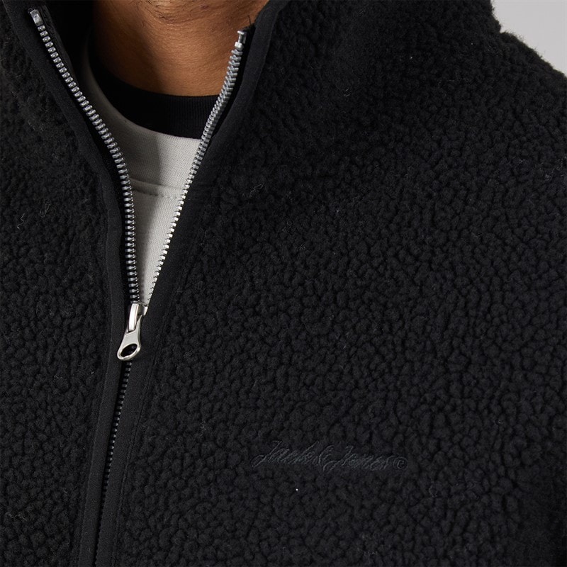 JACK & JONES Herre Norrebro Teddy Jakke Sort - Billede 3